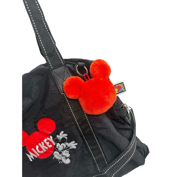 Disney Mickey Mouse Unlimited Vintage 90s Black Duffle Bag Plush Keychain NEW - Picture 8 of 11
